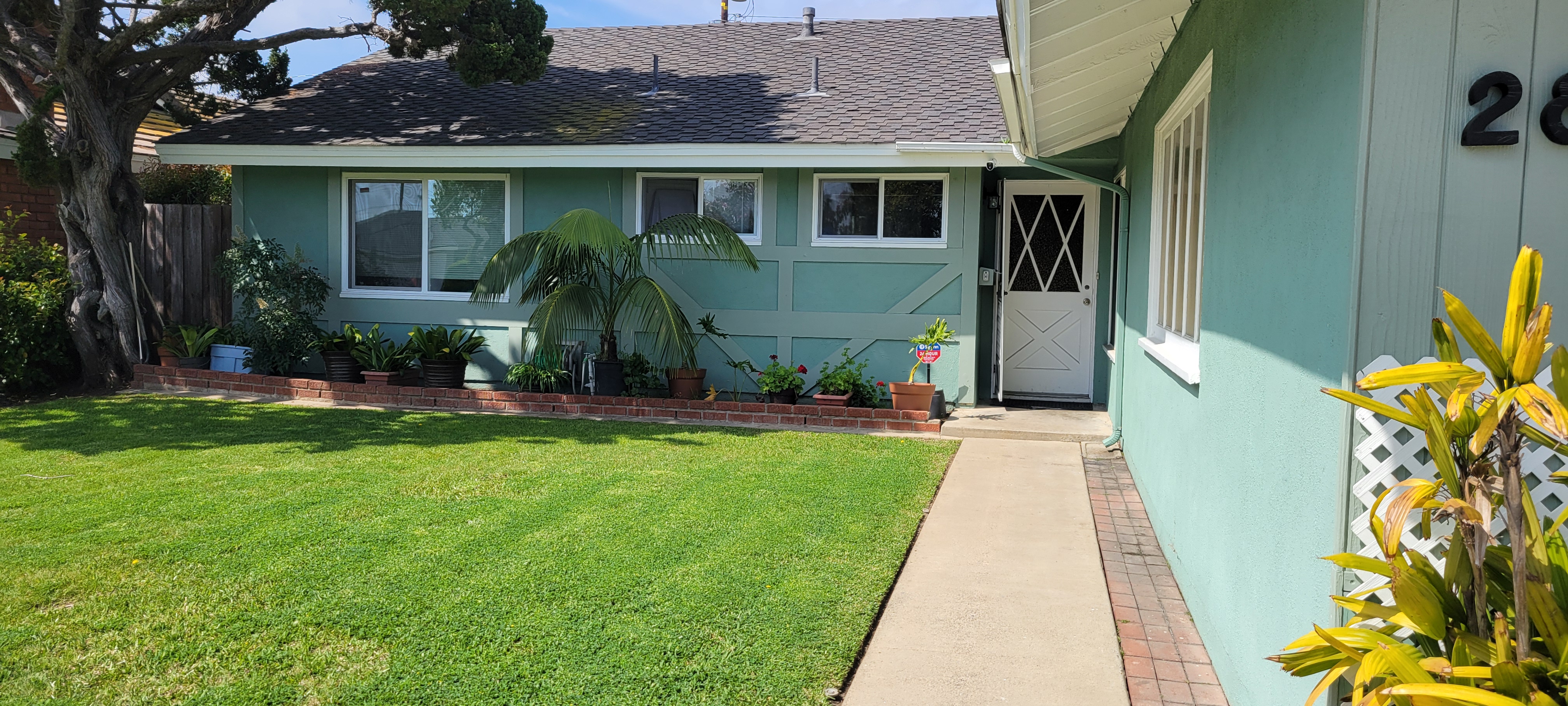 Agape House 1 entry walkway and garden