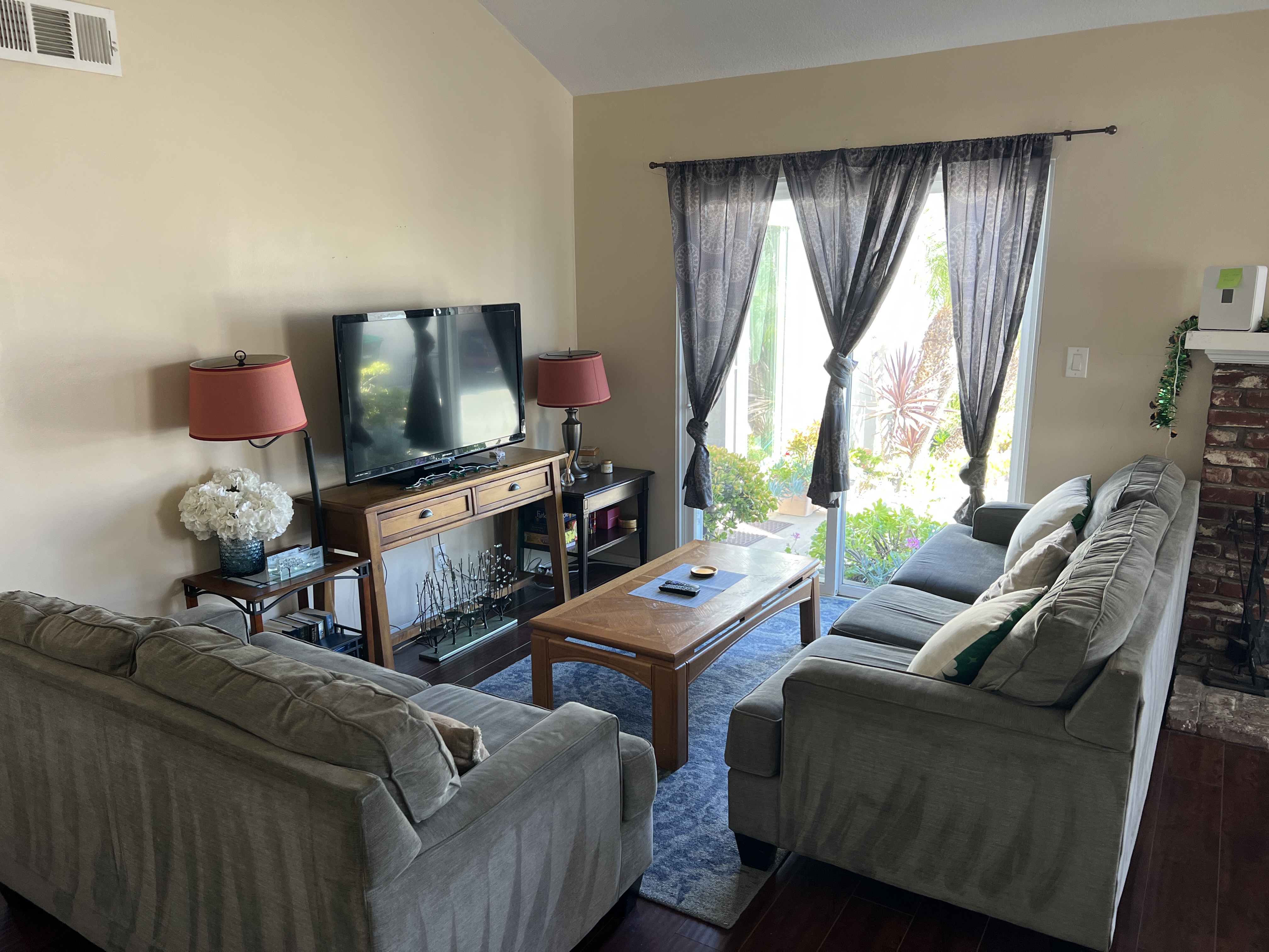 Living room with couches and TV